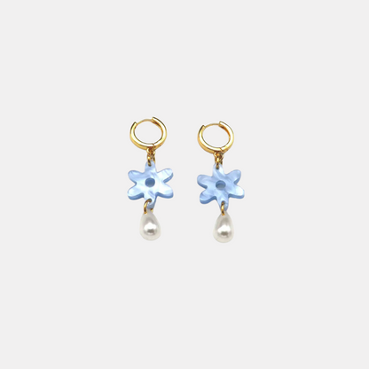 Daisy Pearl Drop Earrings