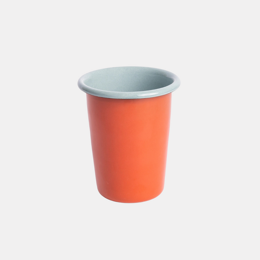 Tomato + Smoke Blue Small Enamel Tumbler