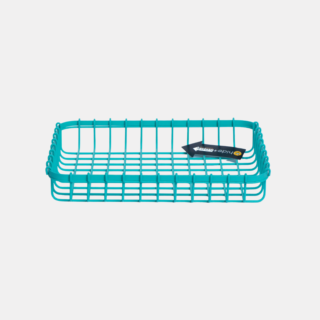 Turquoise Shallow Wire Basket
