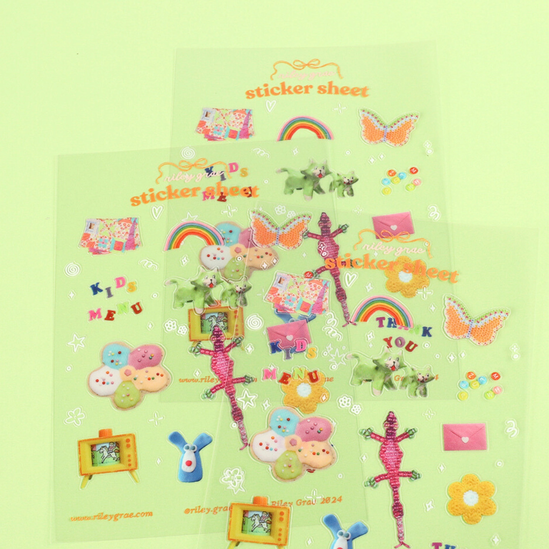 Kids Menu Sticker Sheet
