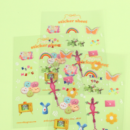 Kids Menu Sticker Sheet