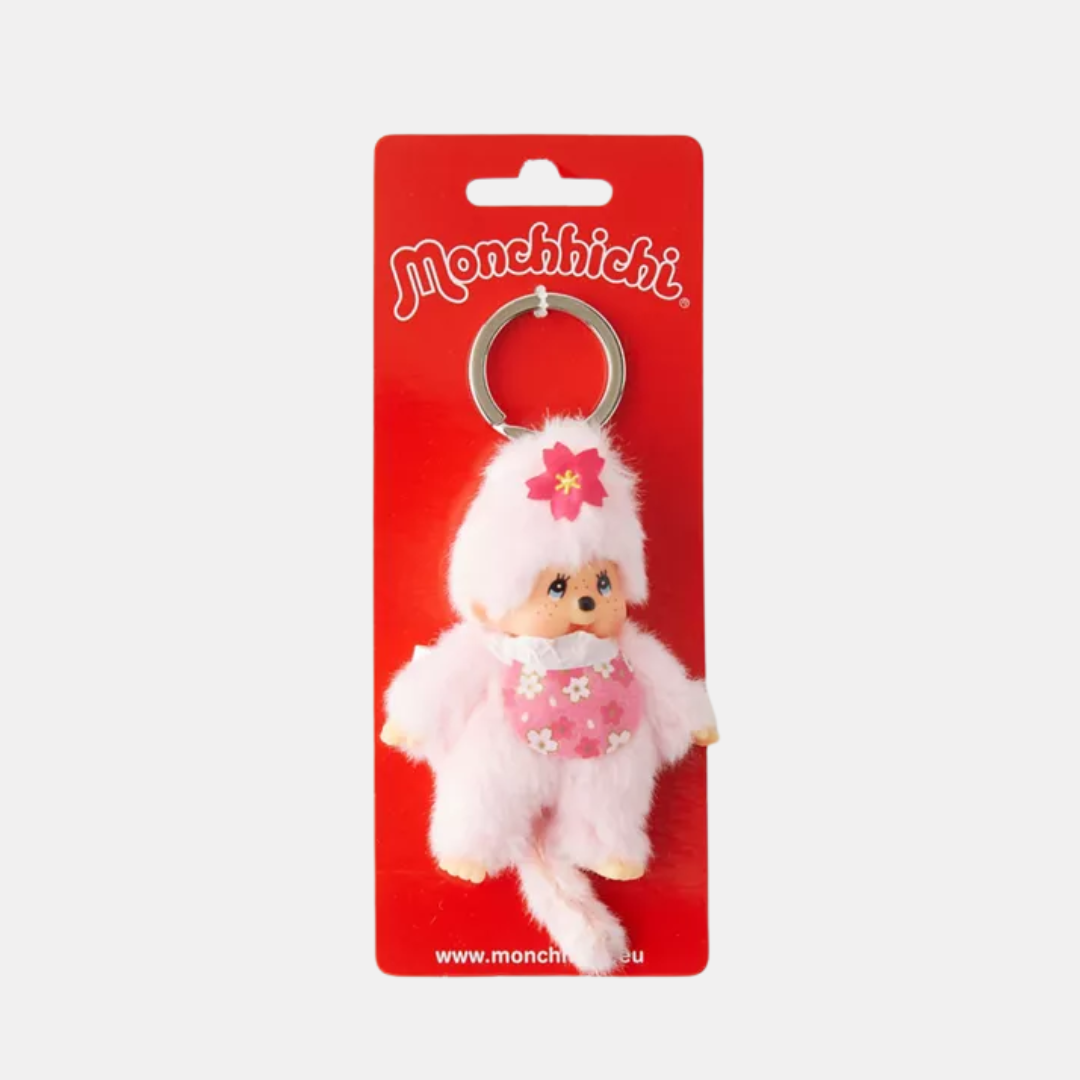 Monchhichi Cherry Blossom Plush Keychain