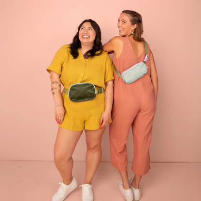 Mint Corduroy Belt Bag