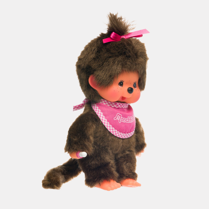 Monchhichi Classic Girl Pink Bib Plushie