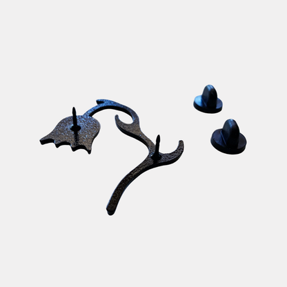 Black Tulip Enamel Pin