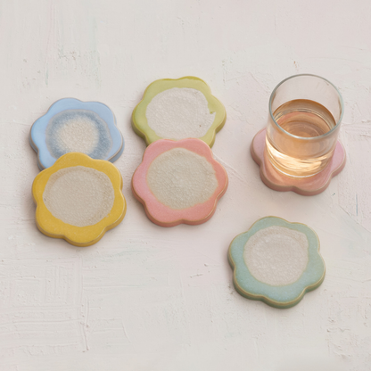 Flower Stoneware Coaster