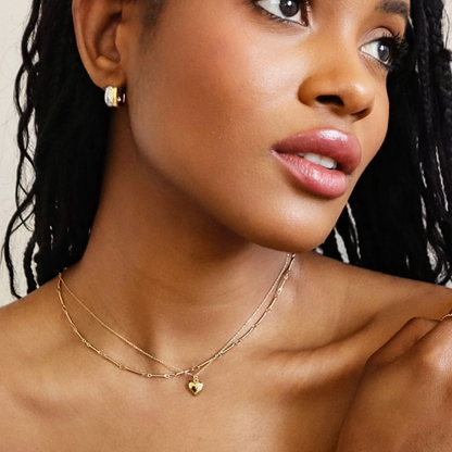Gold Bar Link Chain Necklace