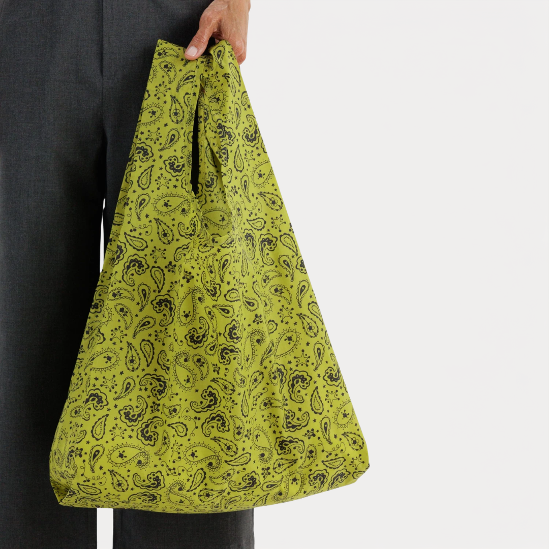 Chartreuse Paisley Standard Baggu