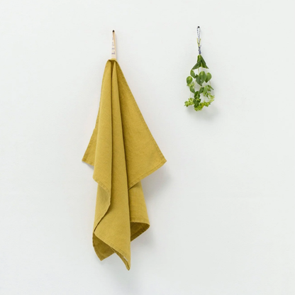 Lemon Curry Linen Kitchen Towel