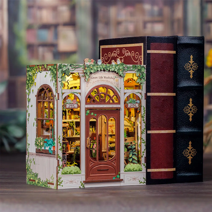 Green Life Bookshop Book Nook DIY Miniature Kit