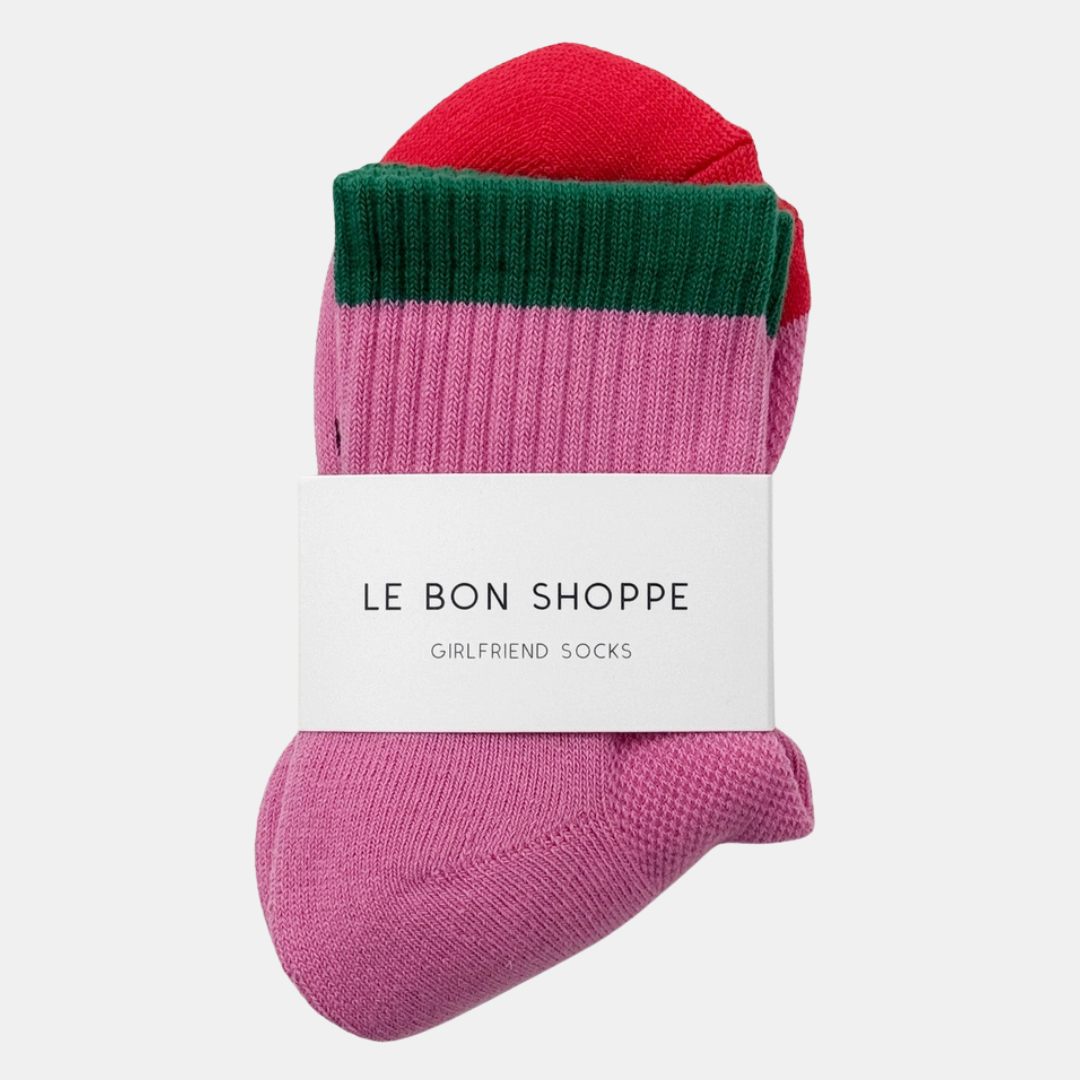 Rose + Green Girlfriend Socks