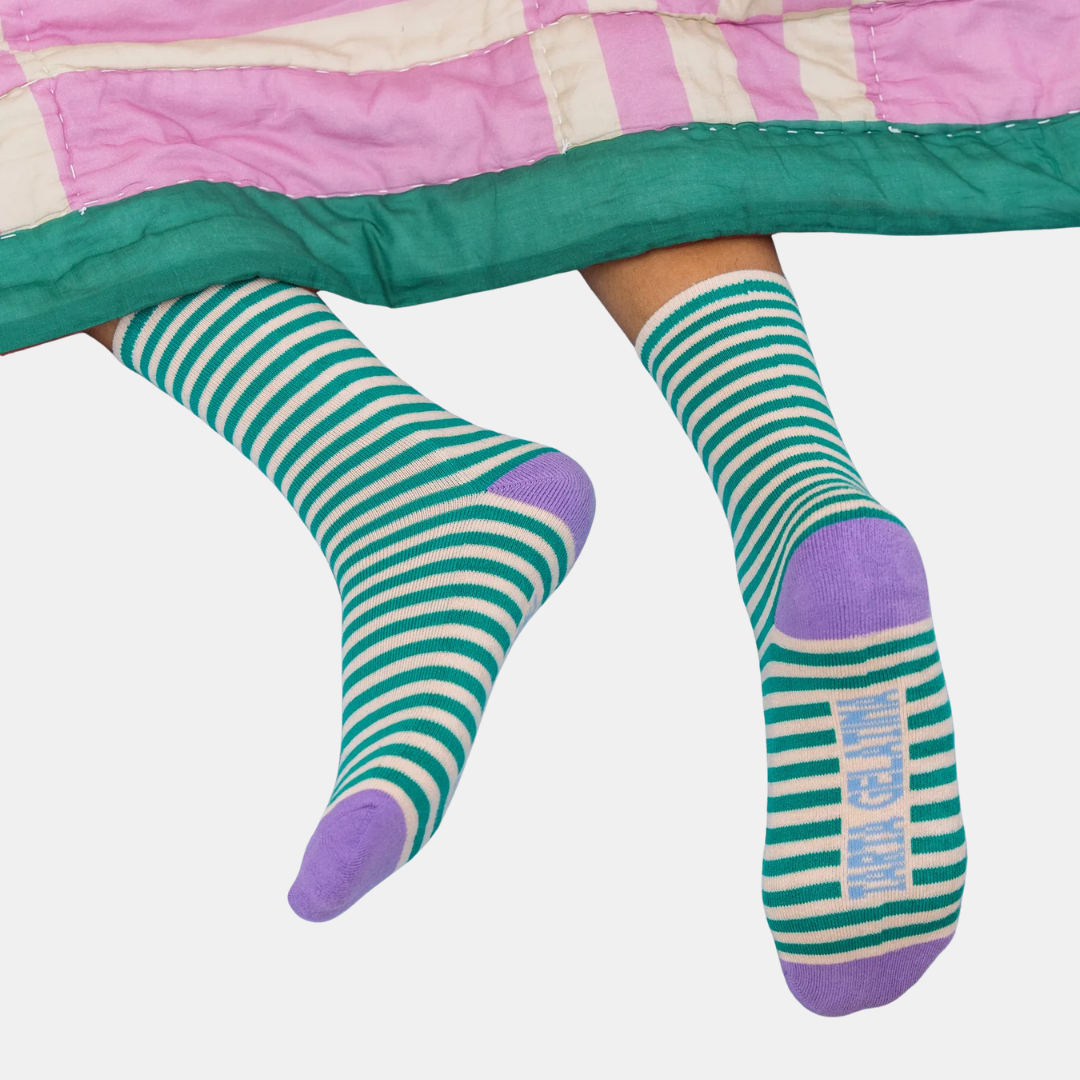 Aubergine Garden Striped Socks