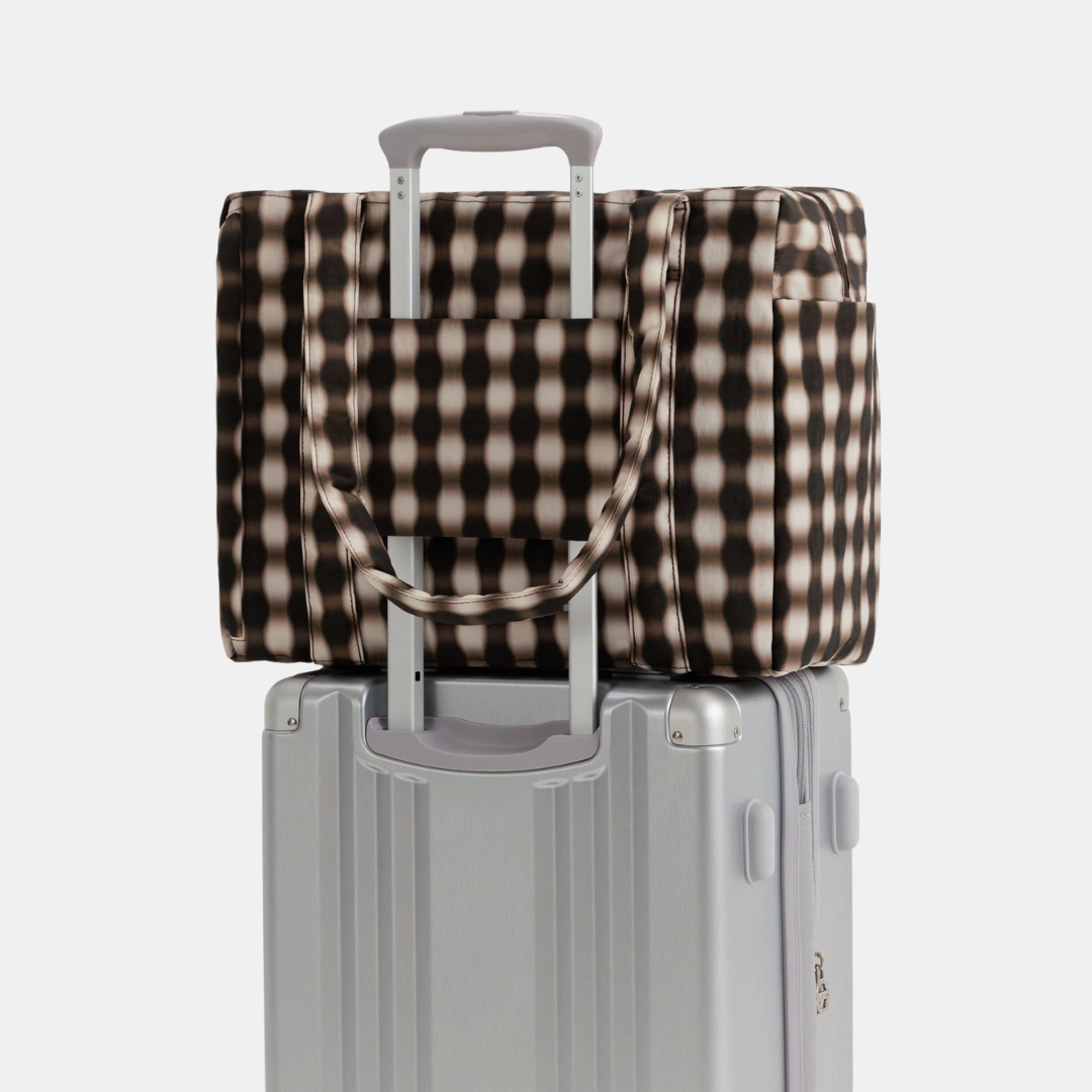 Blurred Brown Gingham Small Cloud Carry-On