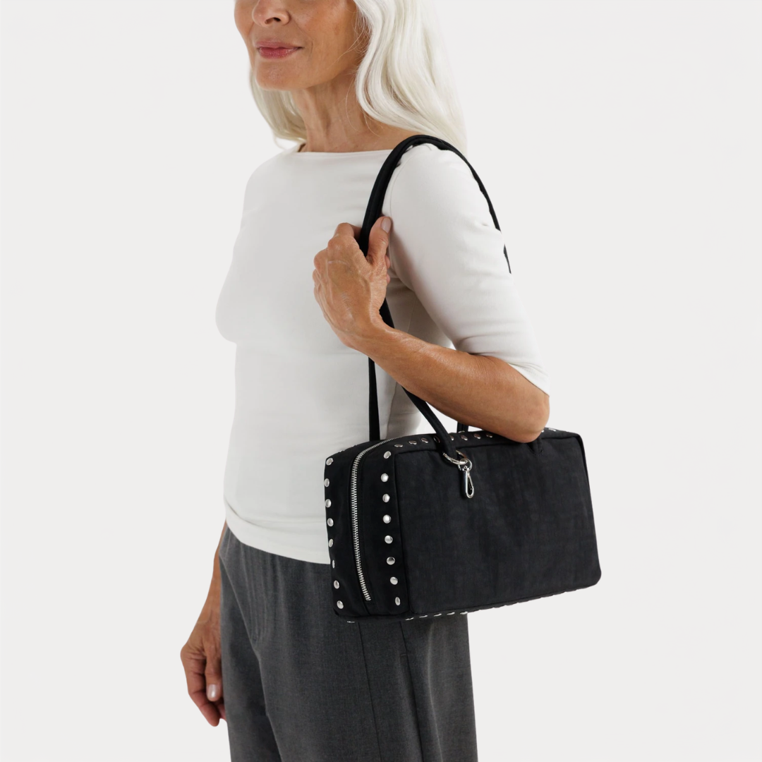 Studs Nylon Bowler Bag
