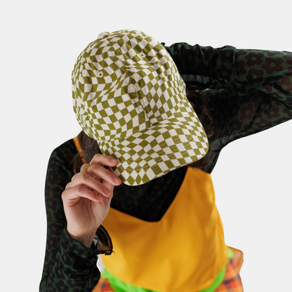 Moss Trippy Checker Baseball Hat