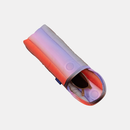 Gradient Stripe Poppy & Lilac Puffy Glasses Sleeve