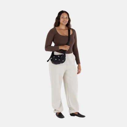 Stars Small Nylon Crescent Bag