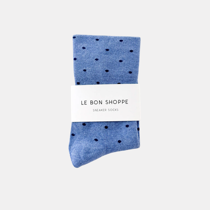 Blue Polka Dot Sneaker Socks