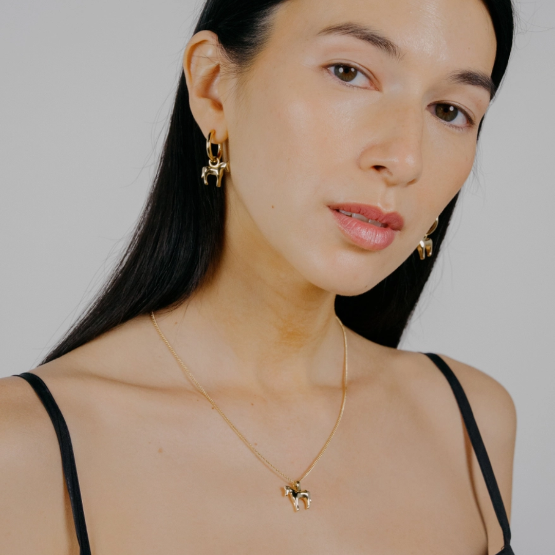 Gold Lunar Horse Necklace
