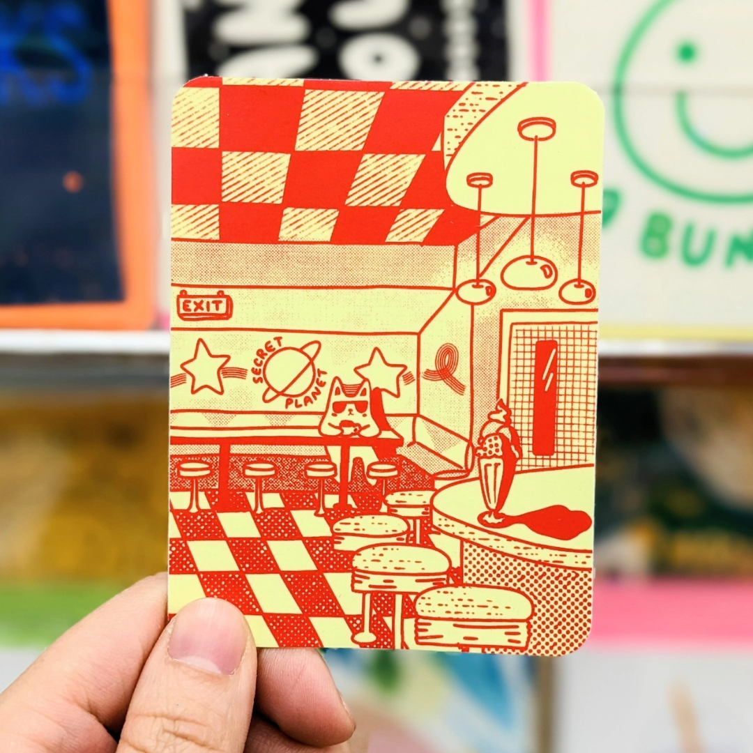 Diner Cat Vinyl Sticker