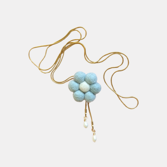 Blue Flower Bolo Tie