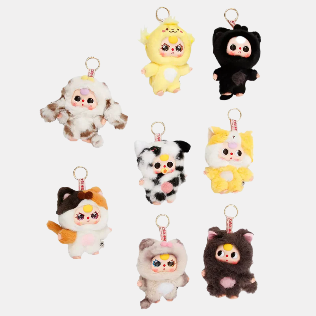 Baby Three Cats and Dogs Series Plush Keychain Blind Box