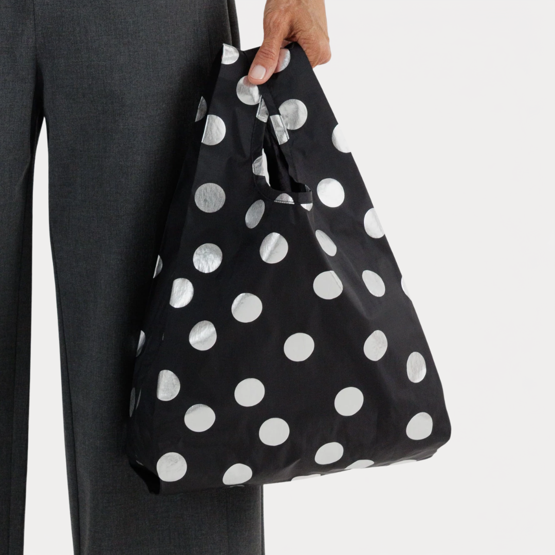 Silver Metallic Polka Dot Baby Baggu
