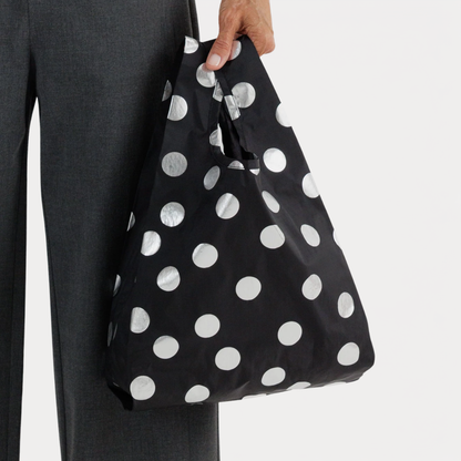 Silver Metallic Polka Dot Baby Baggu