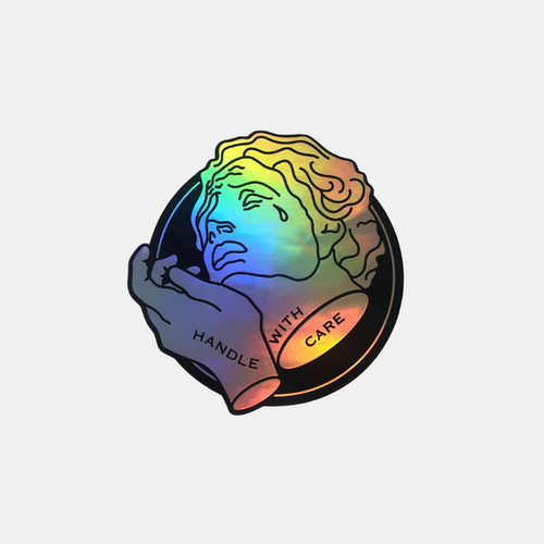 Handle With Care Holographic Sticker