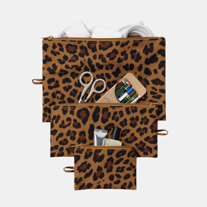 Leopard Flat Pouch Set