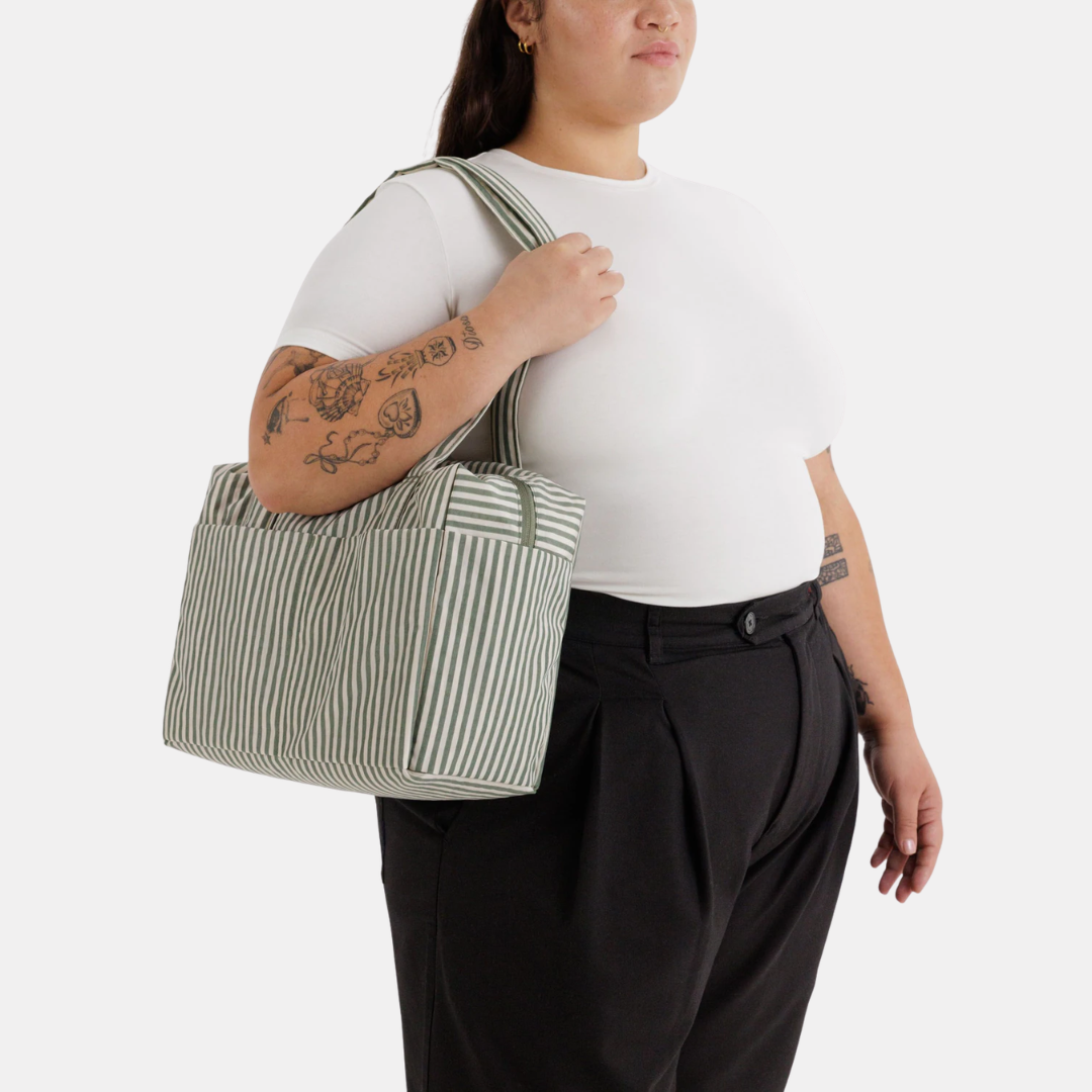 Sage Stripe Everyday Cloud Bag