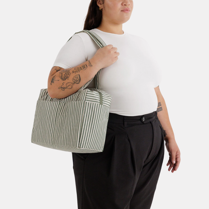 Sage Stripe Everyday Cloud Bag