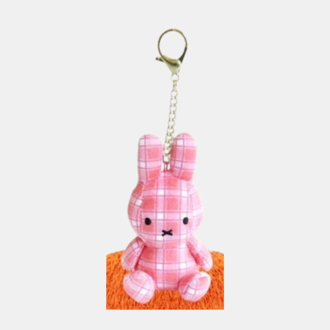 Miffy Plaid Plush Keychain
