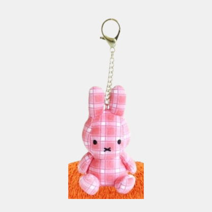 Miffy Plaid Plush Keychain