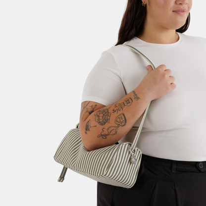 Sage Stripe Nylon Loaf Bag