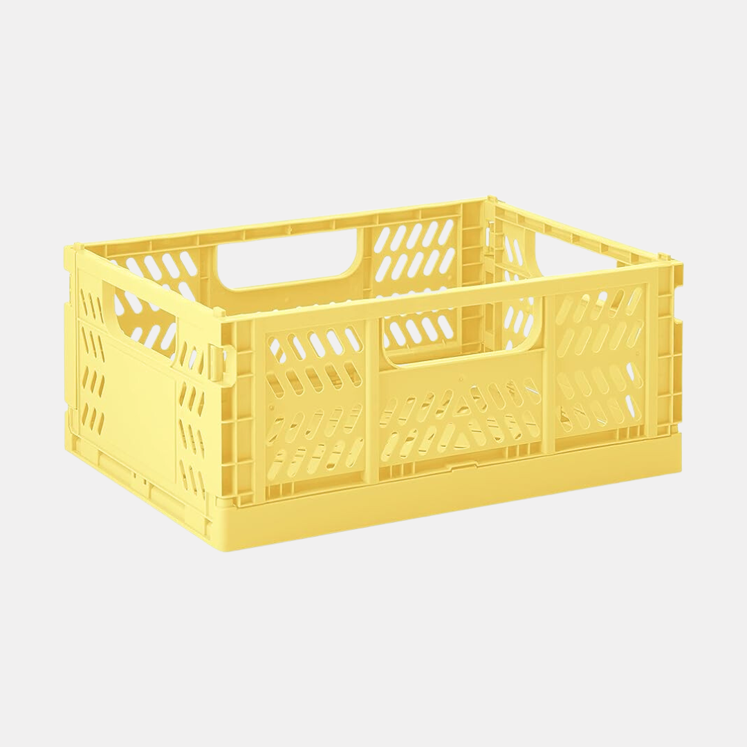Large Butter Yellow Storage Crate