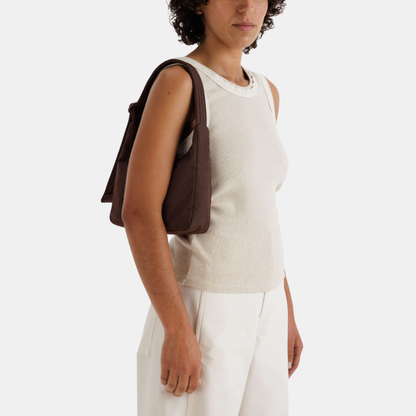 Coffee Mini Nylon Shoulder Bag