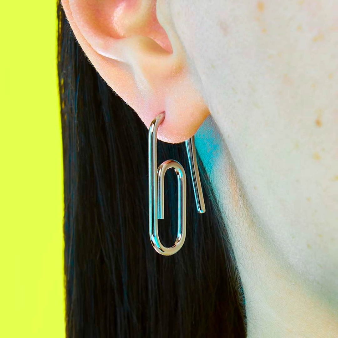 Mini Paper Clip Earring
