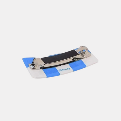 Blue Checker Barrette