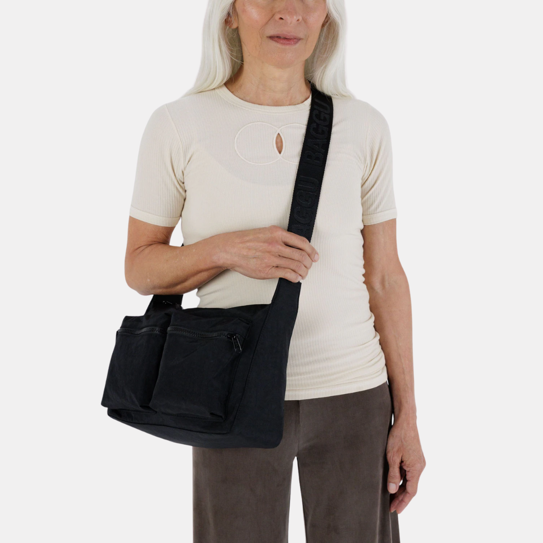 Black Medium Cargo Crossbody Bag