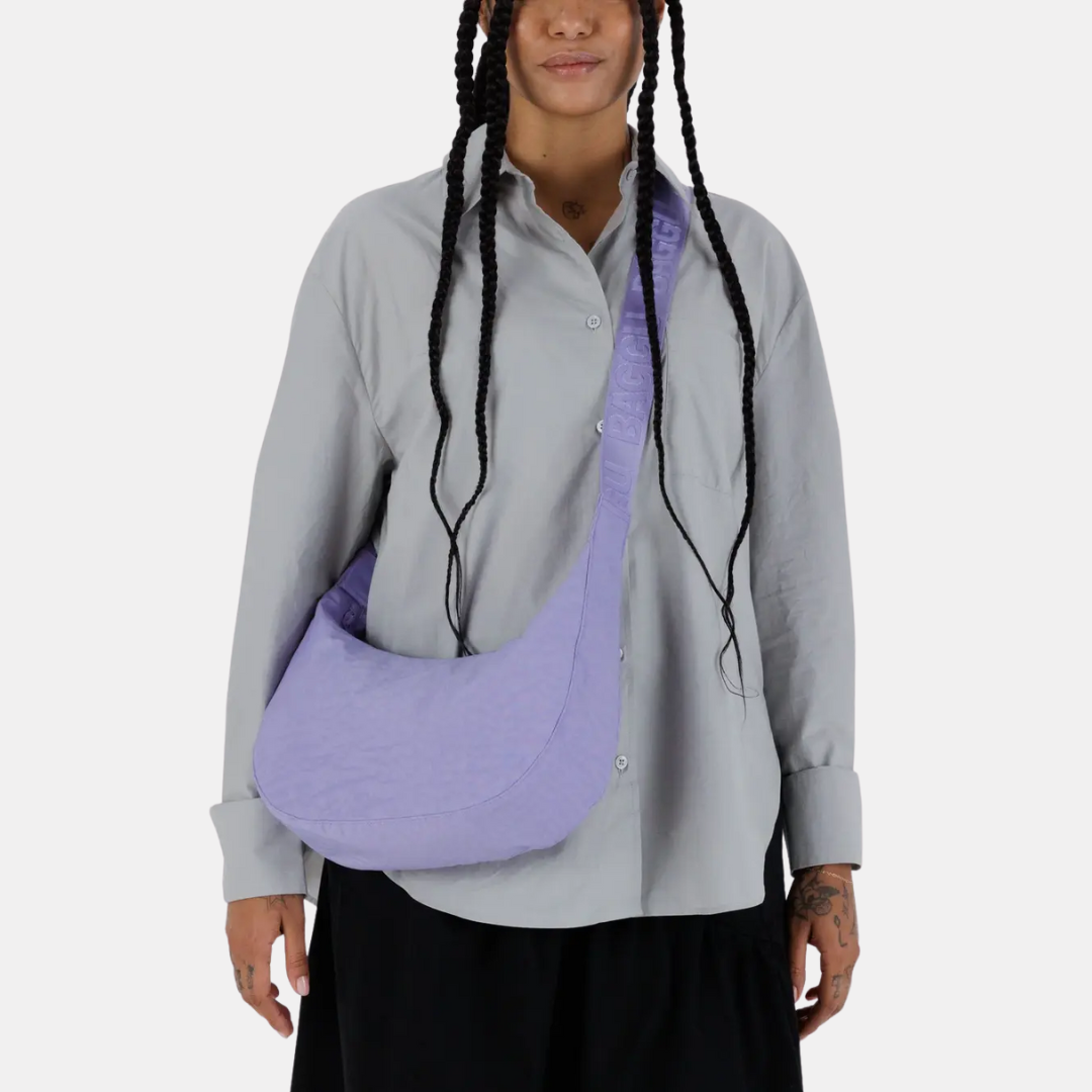 Wisteria Medium Nylon Crescent Bag