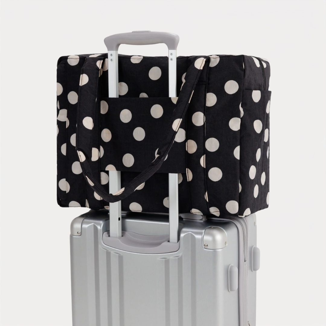 Black and Cream Polka Dot Small Cloud Carry-On