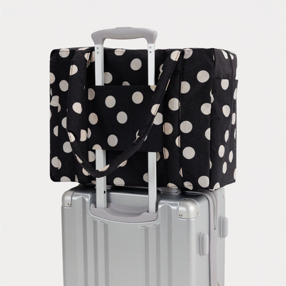 Black and Cream Polka Dot Small Cloud Carry-On