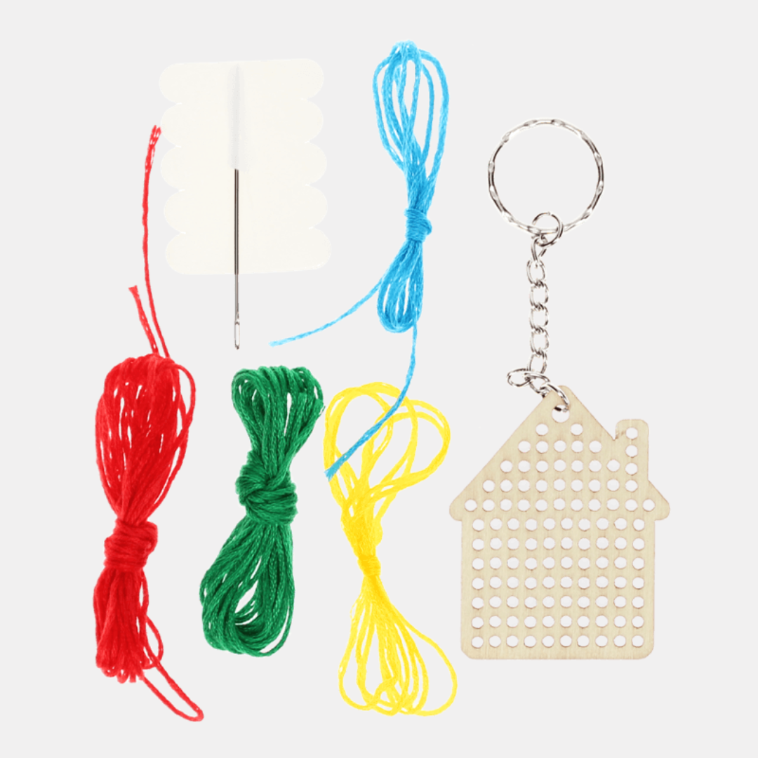 Stitch Your Own House Wooden Keyring Kit