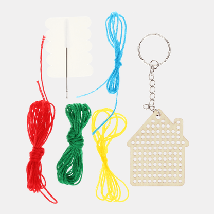 Stitch Your Own House Wooden Keyring Kit