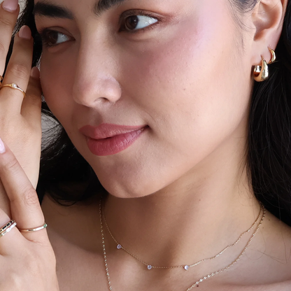 Gold Crystal Lilac Necklace