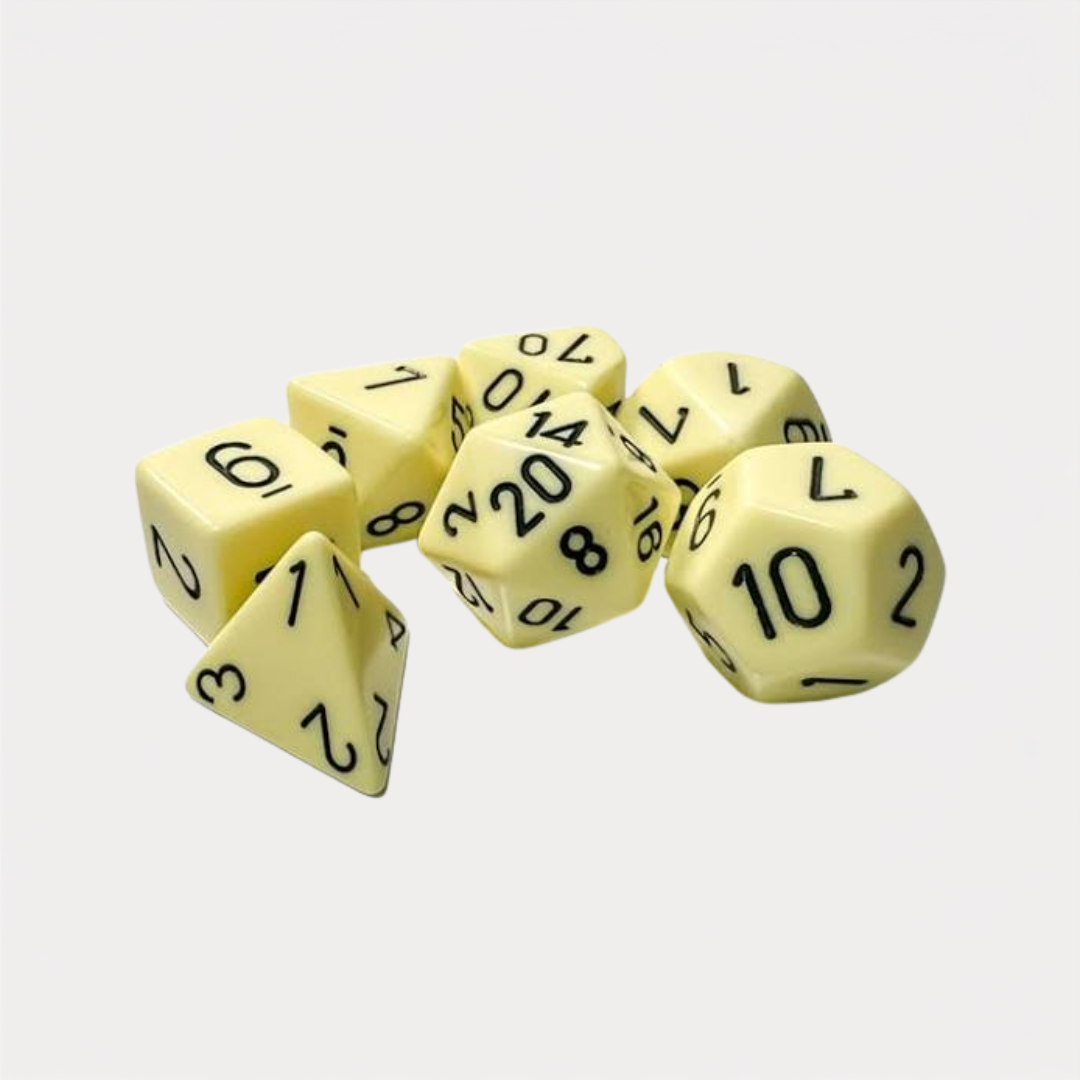 Opaque Pastel Yellow and Black 7 Die Set