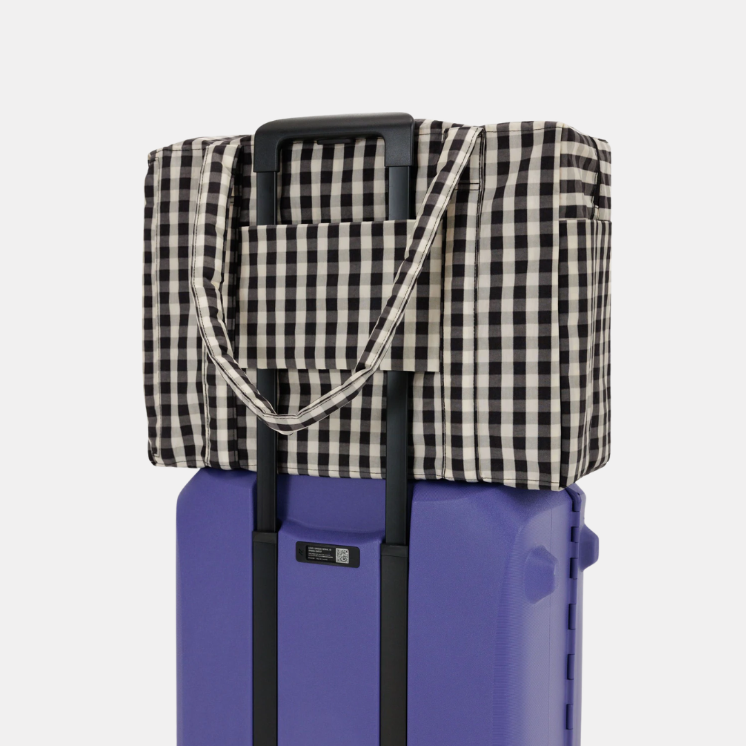 Black and Cream Gingham Cloud Carry-On