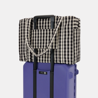 Black and Cream Gingham Cloud Carry-On