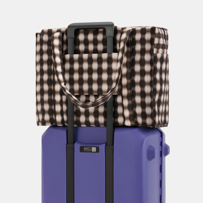 Blurred Brown Gingham Cloud Carry-On